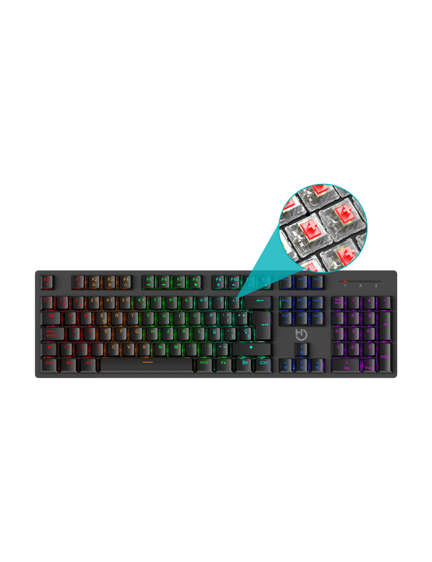 Hiditec GK400 ARGB teclado Juego USB Negro