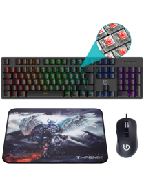 Hiditec Teclado Mecánico GK400 + Ratón Gaming Blitz + Alfombrilla T-Fenix