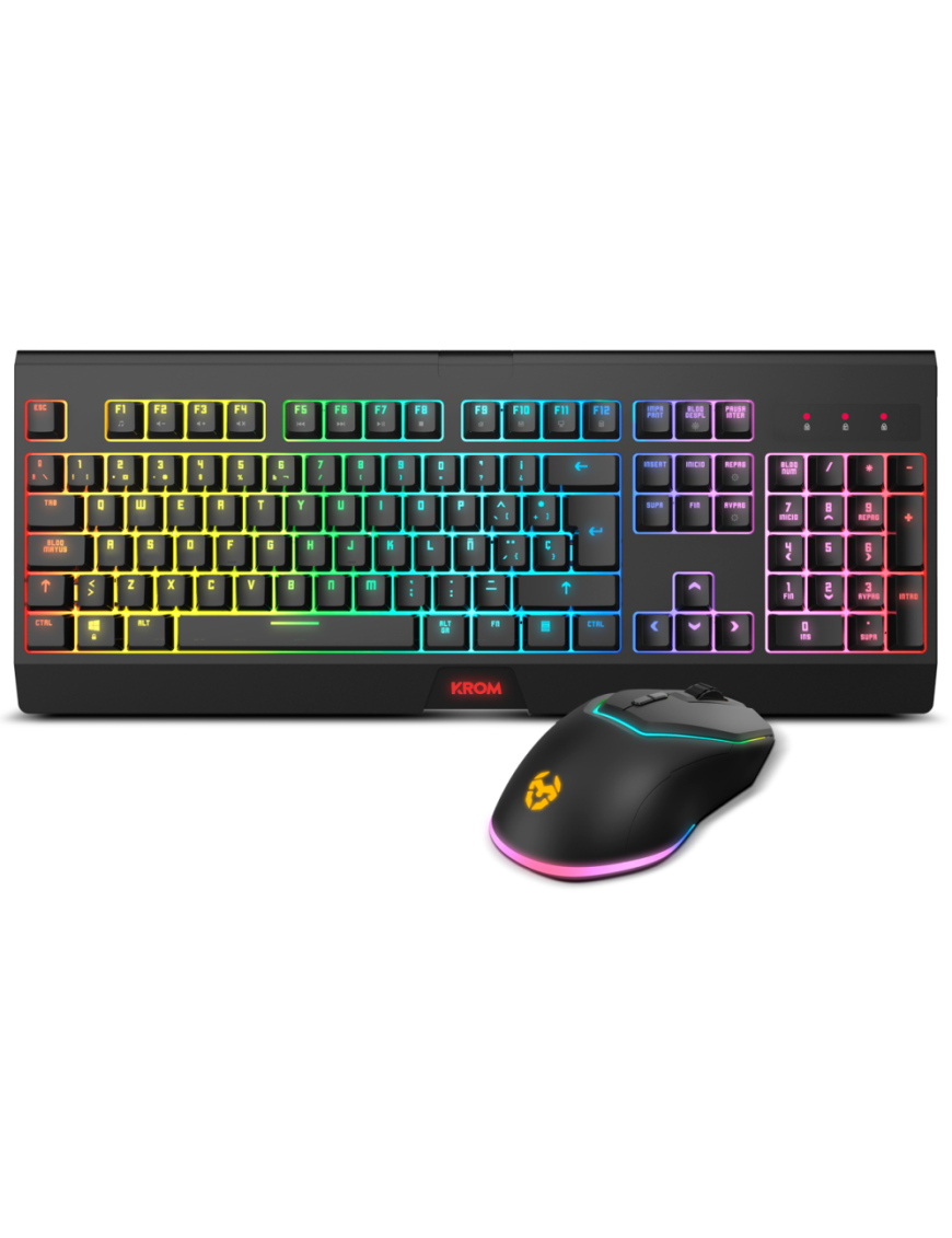 Krom KABALA teclado Ratón incluido Juego RF inalámbrico QWERTY Español Negro