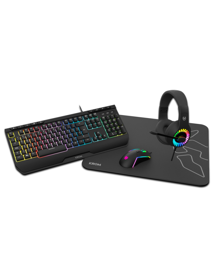 Krom Kenya teclado Ratón incluido Juego USB Negro