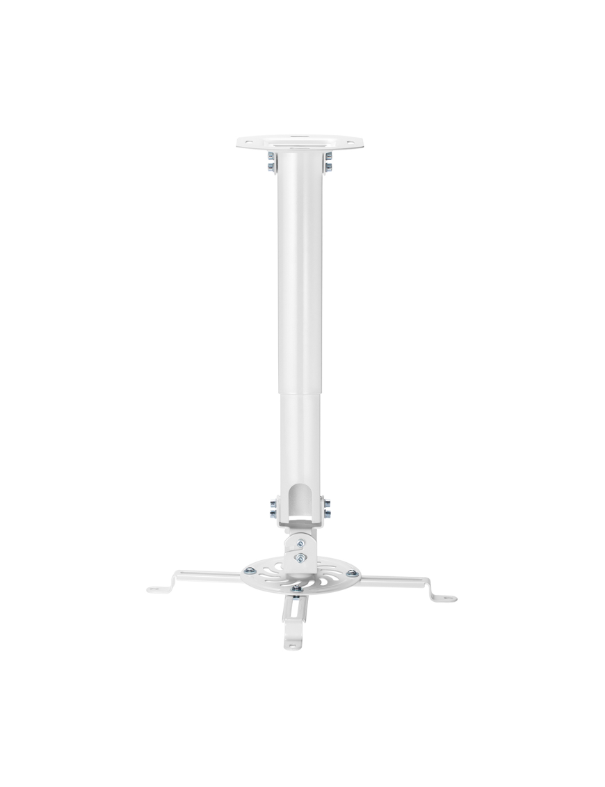 AISENS Soporte Universal Giratorio, Inclinable y Extensible de Techo para Proyector 13.5Kg, Blanco
