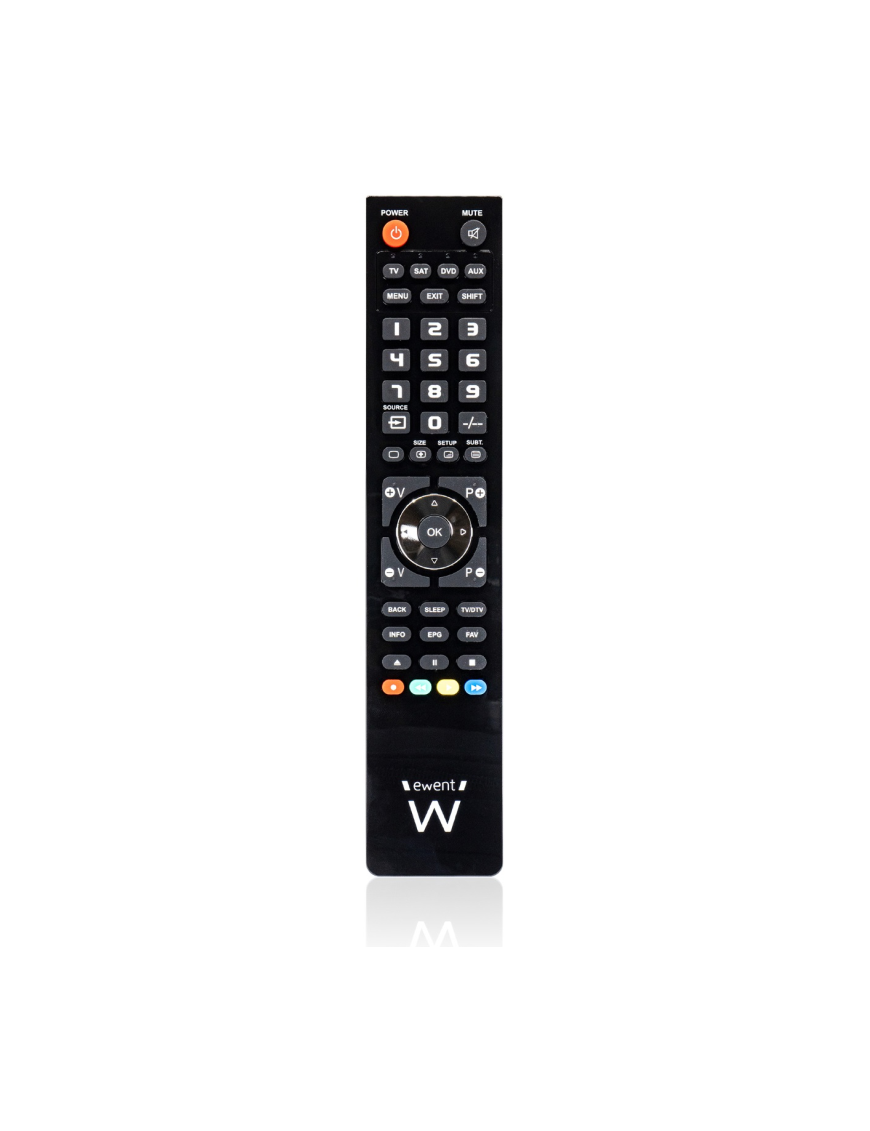 Ewent EW1570 mando a distancia DTT, DVD/Blu-ray, Proyector, SAT, STB, Altavoz para barra de sonido, TV, Universal, VCR Botones