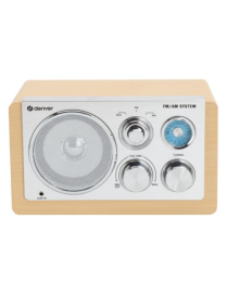 Denver TR-63LW radio Personal Analógica Bamboo, Plata