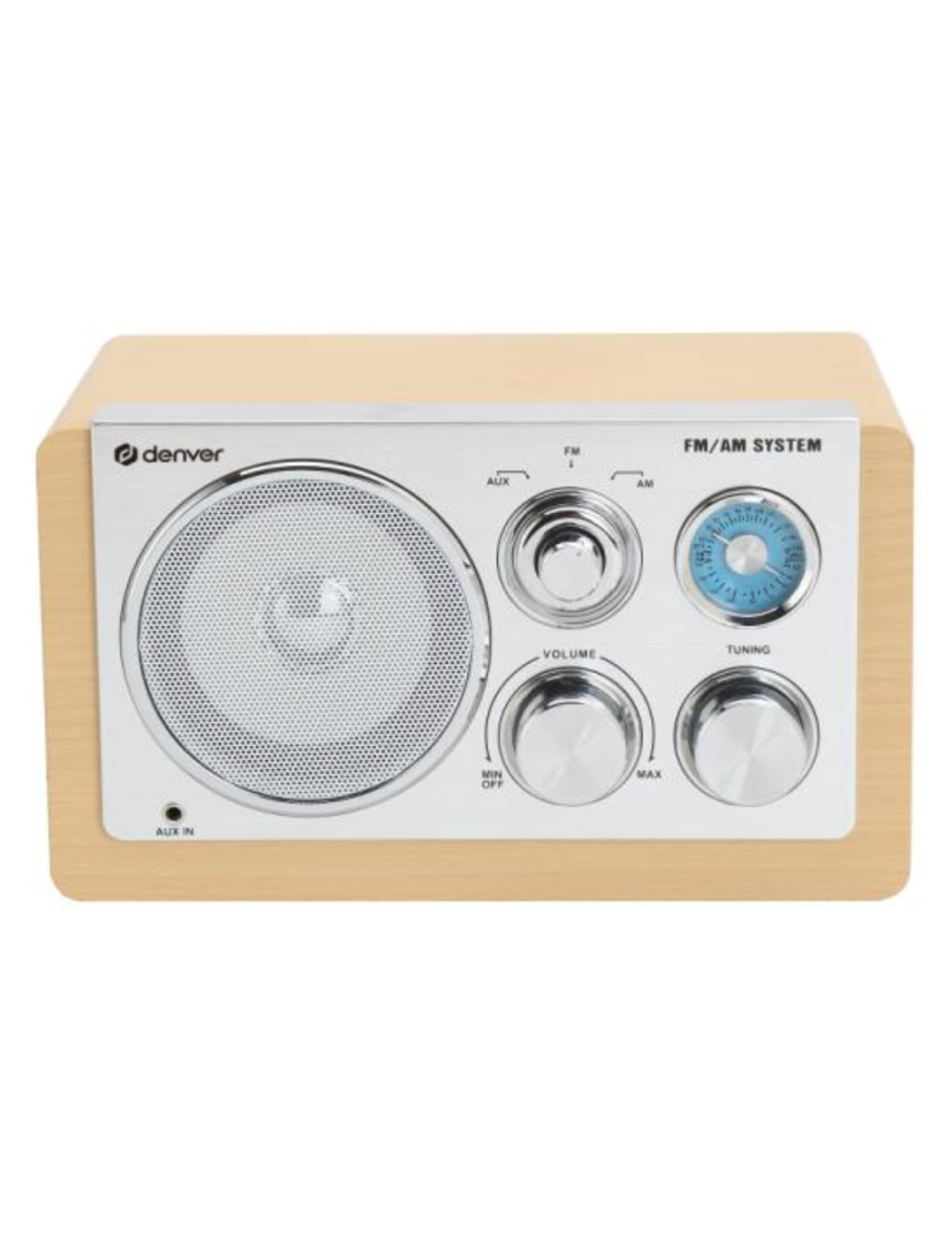 Denver TR-63LW radio Personal Analógica Bamboo, Plata