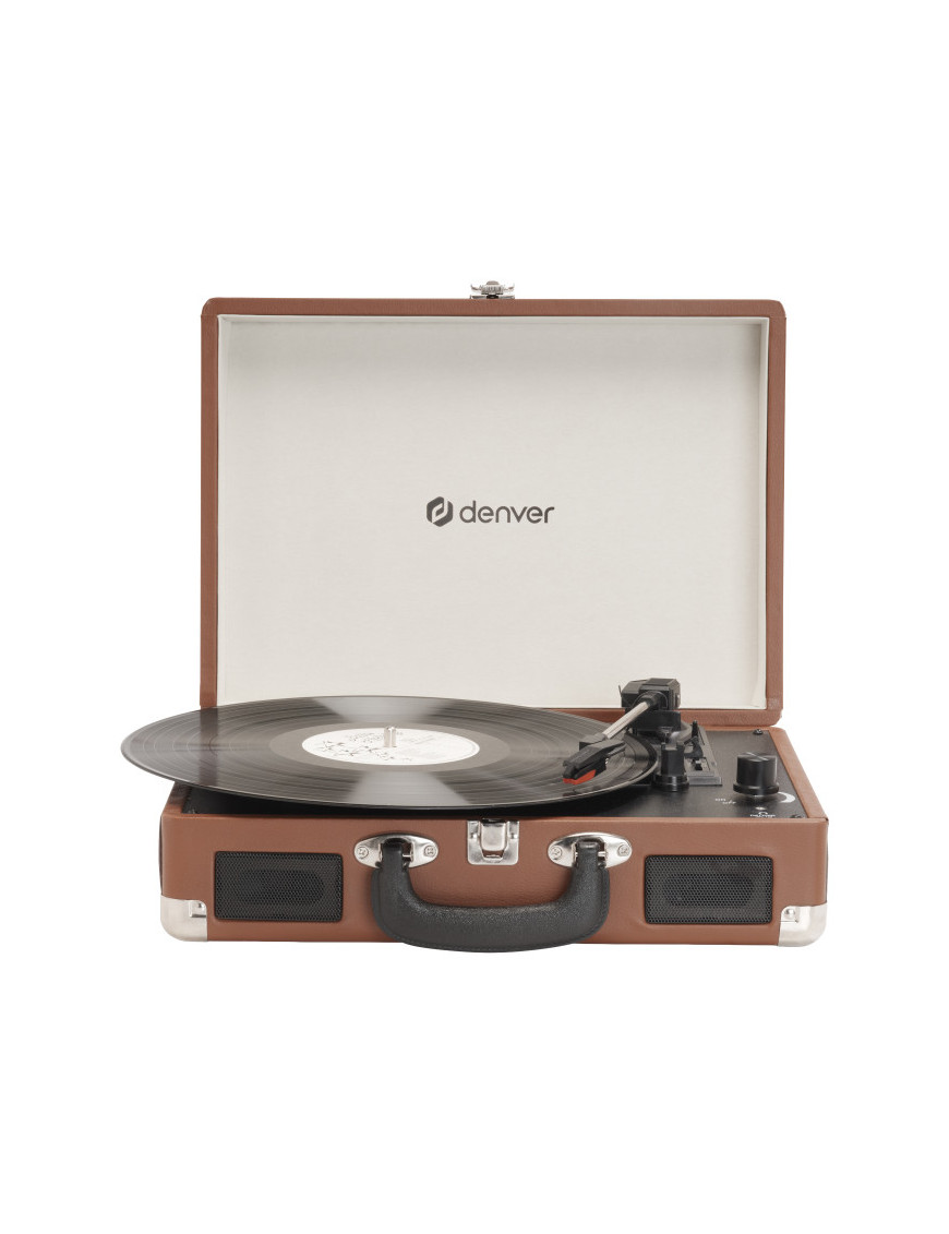 Denver VPL-120BR tocadisco Tocadiscos de tracción directa Marrón Manual