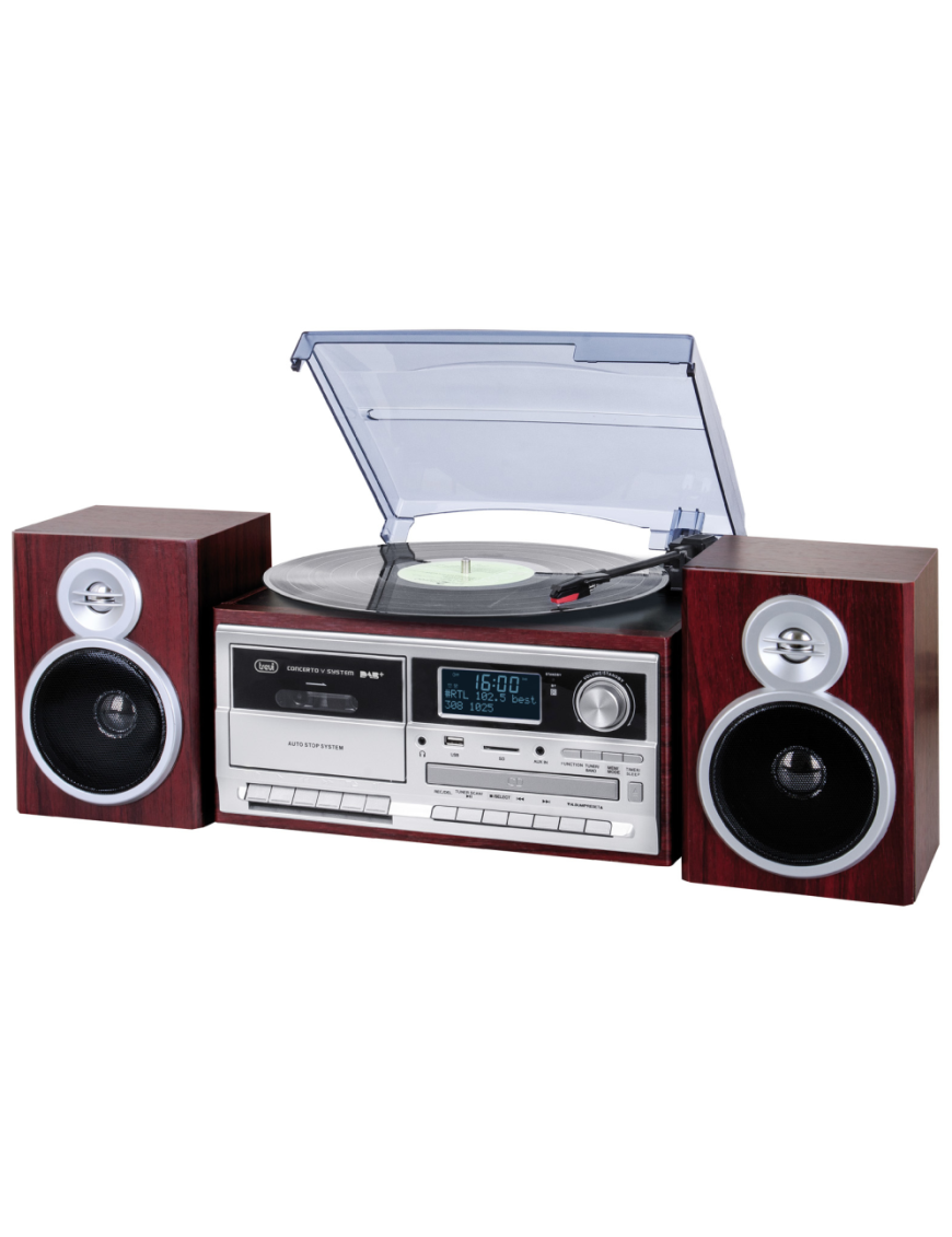 Trevi TT 1072 DAB Tocadiscos de tracción directa Madera Semiautomático