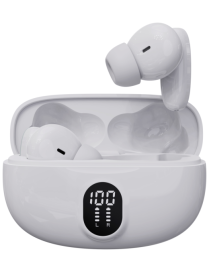 Denver TWE-57W auricular y casco Auriculares True Wireless Stereo (TWS) Clip de oreja Llamadas/Música USB Tipo C Bluetooth Base