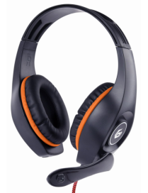 Gembird GHS-05-O auricular y casco Auriculares Alámbrico Diadema Juego Negro, Naranja