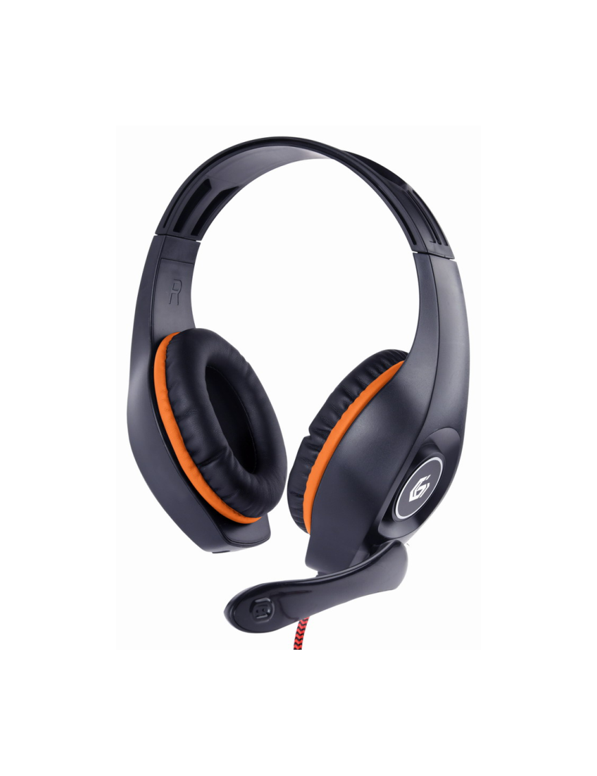 Gembird GHS-05-O auricular y casco Auriculares Alámbrico Diadema Juego Negro, Naranja