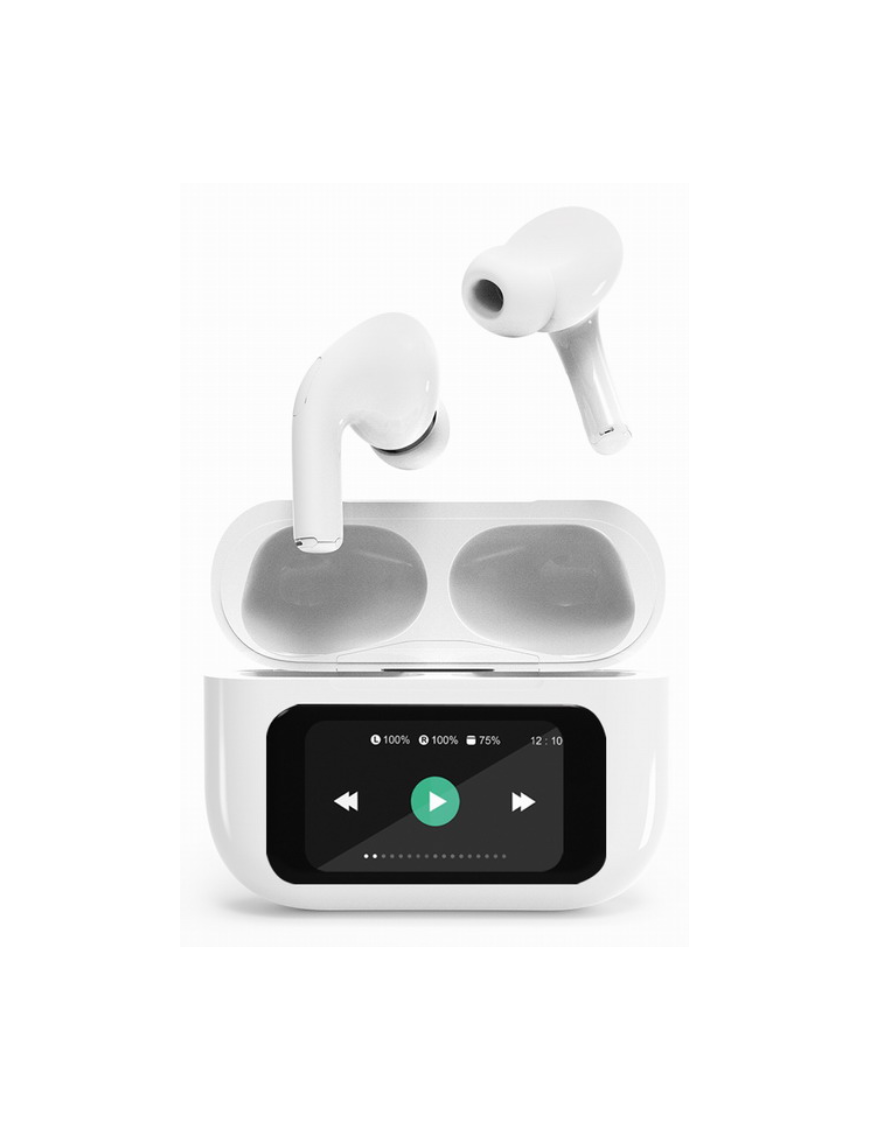 Gembird GMB Audio TWS-LCD-ANC-01-W auricular y casco Auriculares Inalámbrico Dentro de oído Llamadas/Música USB Tipo C Bluetooth