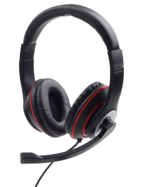 Gembird MHS-03-BKRD auricular y casco Auriculares Alámbrico Diadema Juego Negro, Rojo