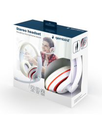 Gembird MHS-03-WTRD auricular y casco Auriculares Alámbrico Diadema Llamadas/Música Rojo, Blanco