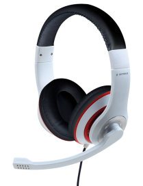 Gembird MHS-03-WTRDBK auricular y casco Auriculares Alámbrico Diadema Juego Negro, Rojo, Blanco