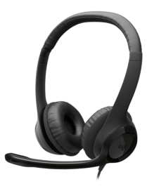Logitech Auriculares con Cable H390 para PC/Portátil, Auriculares Estéreo con Micrófono con Supresión de Ruido, USB-C, Controles