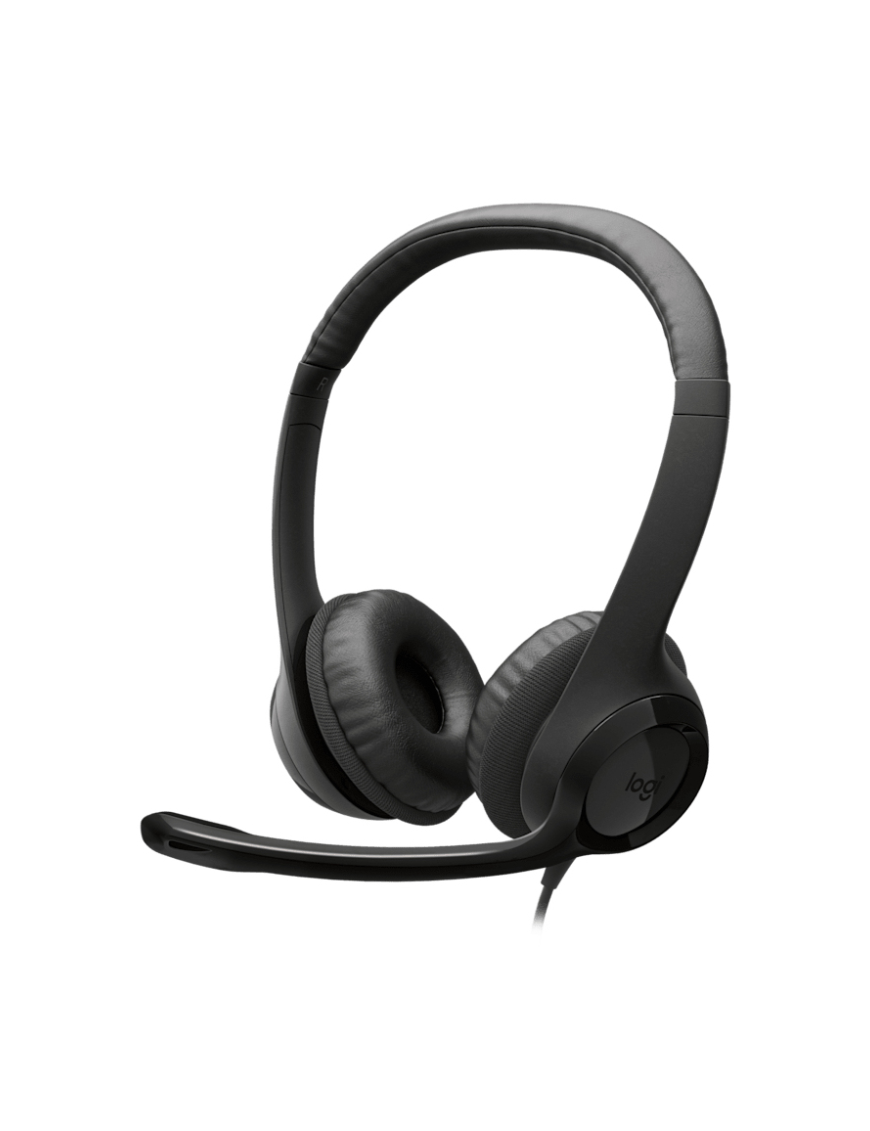 Logitech Auriculares con Cable H390 para PC/Portátil, Auriculares Estéreo con Micrófono con Supresión de Ruido, USB-C, Controles