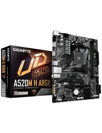 GIGABYTE A520M H ARGB Placa Base – Compatible con CPUs AMD Ryzen Serie 5000, hasta 5100 MHz DDR4 (OC), M.2 PCIe 3.0 x4, LAN 1