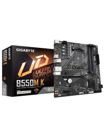 GIGABYTE B550M K Placa base - Procesadores AMD Ryzen 5000, hasta 4733 MHz DDR4, 1xPCIe 4.0 + 1xPCIe 3.0 M.2, LAN 1GbE, USB 3.2