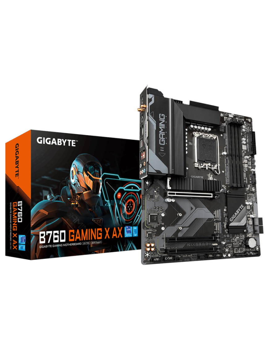 GIGABYTE B760 GAMING X AX Placa Base - Compatible con procesadores Intel Core de 14ª generación, VRM digital de 8+1+1 fases