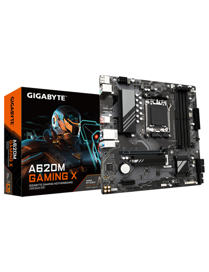 GIGABYTE A620M GAMING X Placa base - Soporta CPUs AMD Ryzen 8000, VRM digital de 8+2+1 fases, hasta 8000MHz DDR5 (OC), 1xPCIe