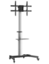 AISENS Floor Stand with Wheel, DVD Tray for Monitor/TV 50Kg from 37-86, Black-Silver
