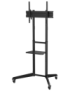 AISENS Soporte de Suelo ECO con Rueda, Bandeja para DVD para Monitor/TV 50Kg de 37-70, Negro