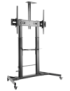 AISENS Soporte de Suelo ECO con Ruedas y Manivela, Bandeja para DVD y Soporte de Cámara para Monitor/TV 100Kg de 60-100, Negro
