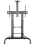 AISENS Soporte de Suelo ECO con Ruedas y Manivela, Bandeja para DVD y Soporte de Cámara para Monitor/TV 100Kg de 60-100, Negro