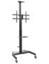 AISENS Soporte de Suelo ECO con Ruedas y Manivela, Bandeja para DVD y Soporte de Cámara para Monitor/TV 50Kg de 37-70, Negro