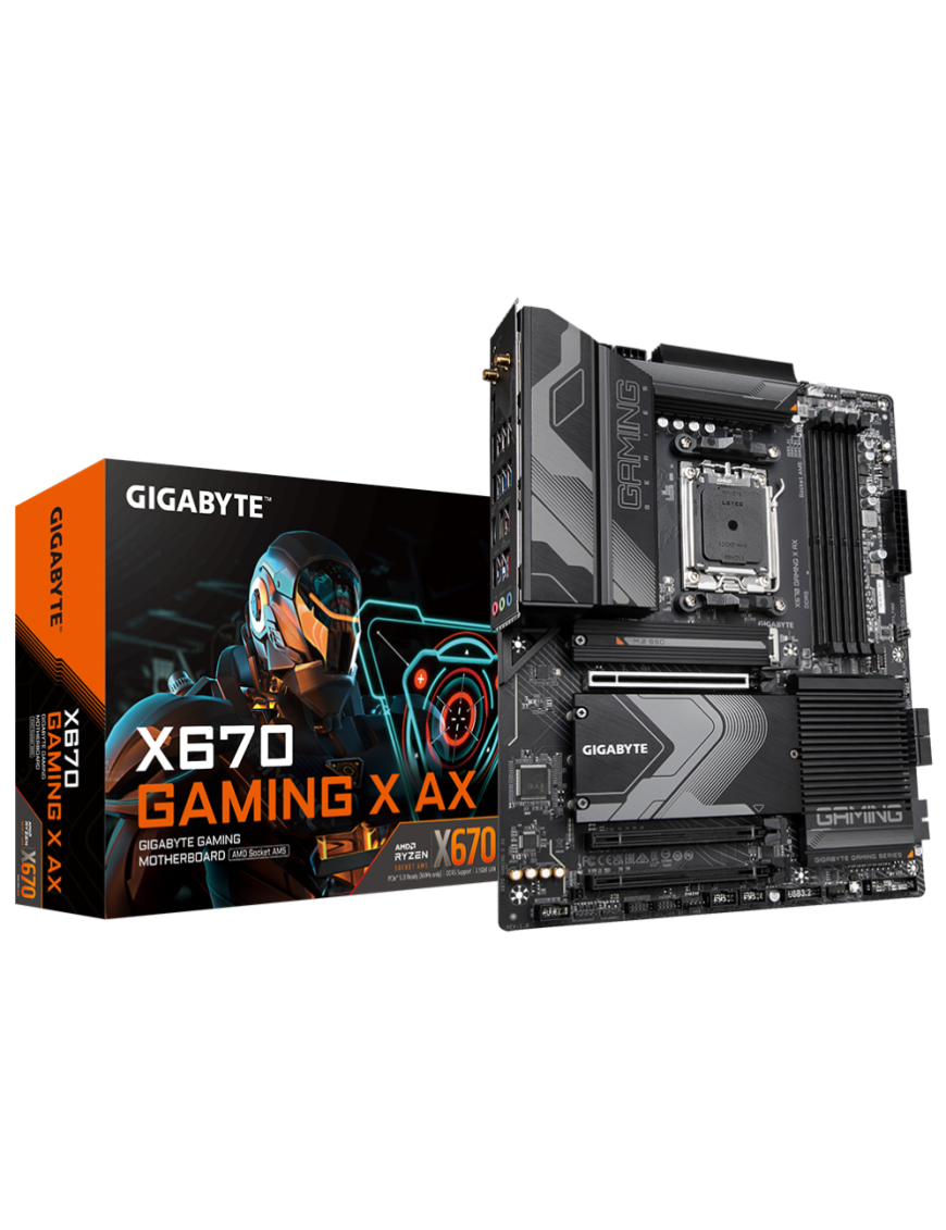 GIGABYTE X670 GAMING X AX Placa base - Compatible con AMD Ryzen 9000 Series CPUs, 16+2+2 Phases Digital VRM, up to 8000MHz DDR5