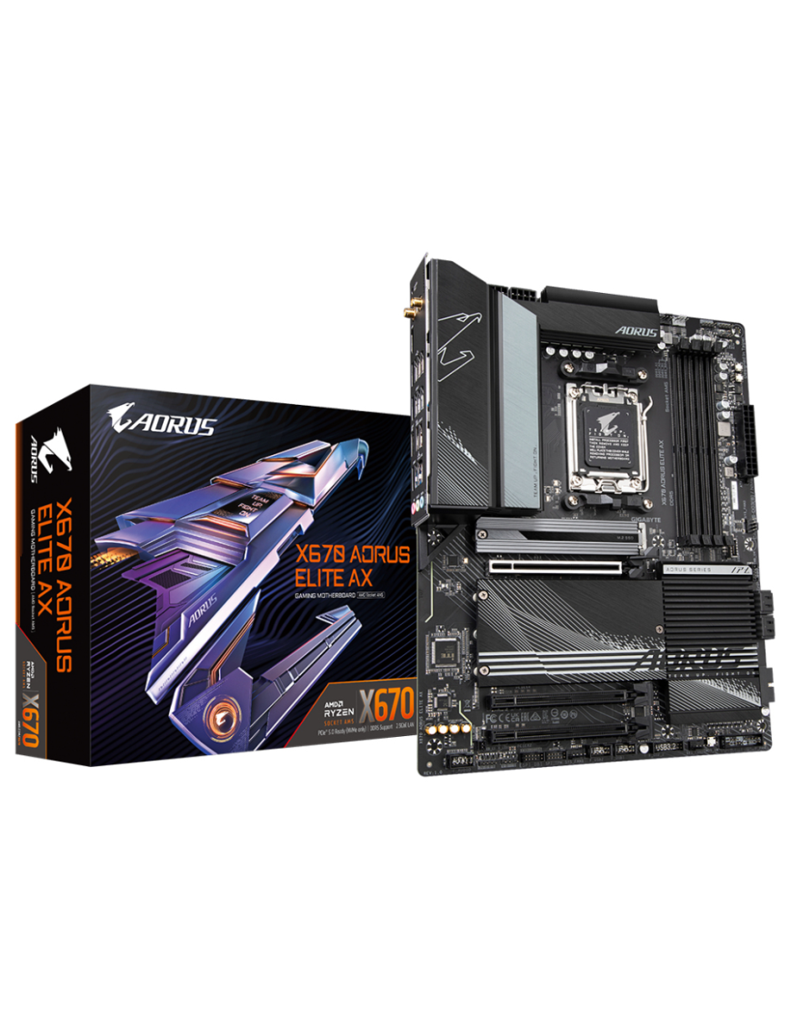 GIGABYTE X670 AORUS ELITE AX Placa base - Compatible con AMD Ryzen 9000 Series CPUs, 16+2+2 Phases Digital VRM, up to 8000MHz