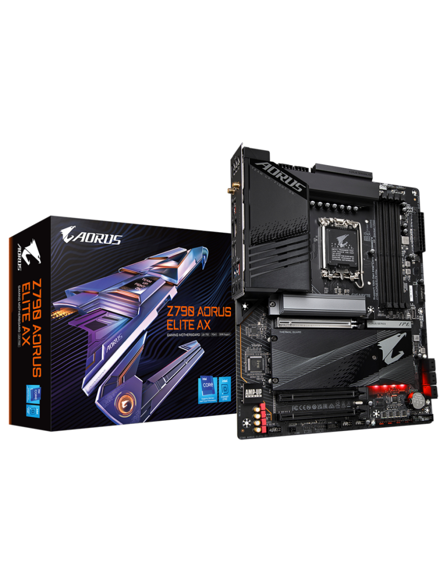GIGABYTE Z790 AORUS ELITE AX Placa base - Soporta CPUs Intel Core de 14ª generación, 16*+2+1 fases de VRM digital, hasta 7600MHz