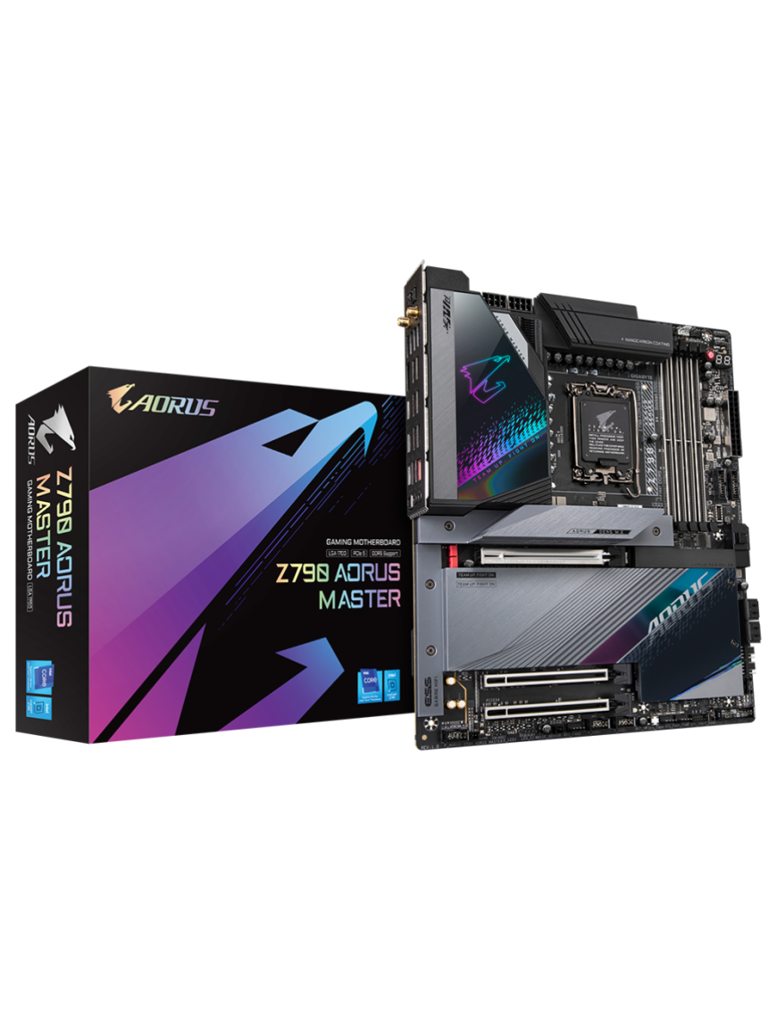 GIGABYTE Z790 AORUS MASTER Placa base - Soporta CPUs Intel Core de 13ª generación, VRM digital de 20+1+2 fases, hasta 8000MHz