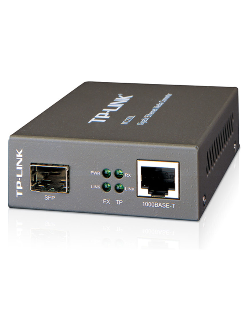 TP-Link MC220L convertidor de medio 1000 Mbit/s Multimodo, Monomodo Negro