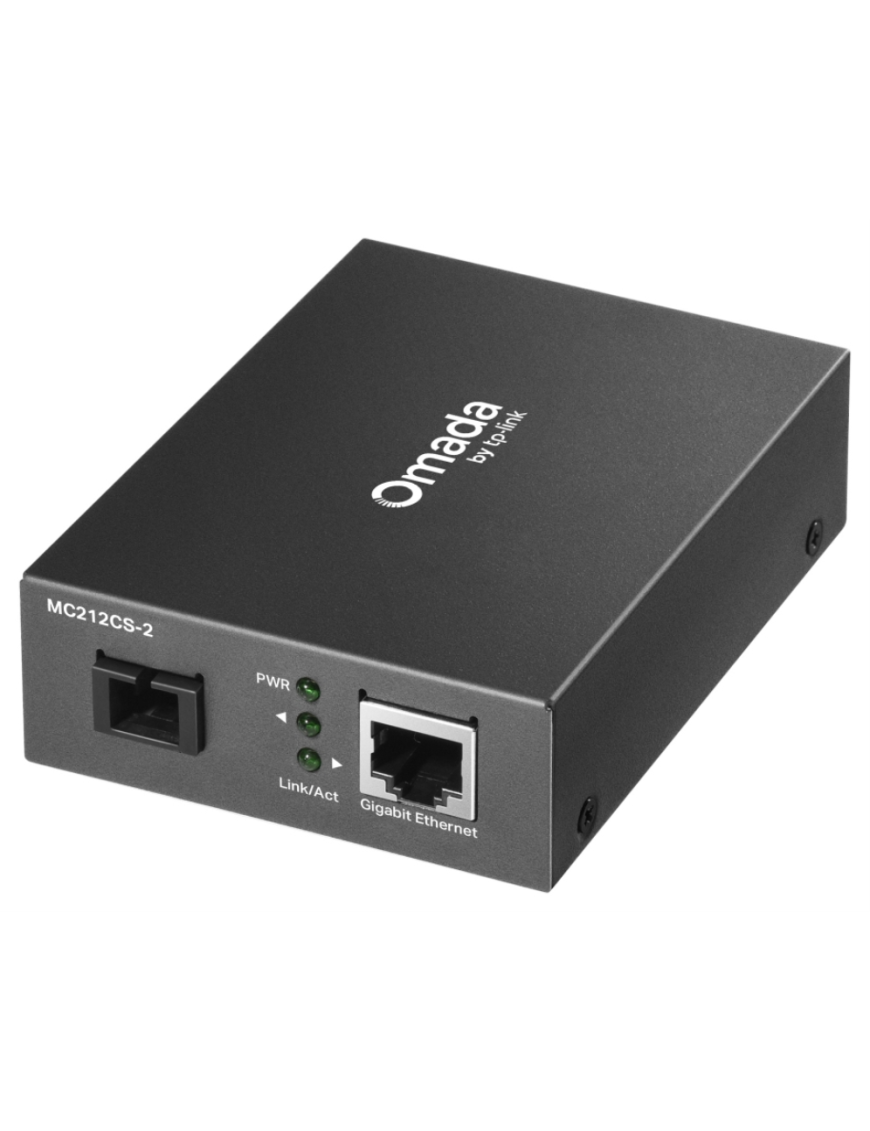 TP-Link Omada MC212CS-2 convertidor de medio 1000 Mbit/s 1550 nm Monomodo Negro