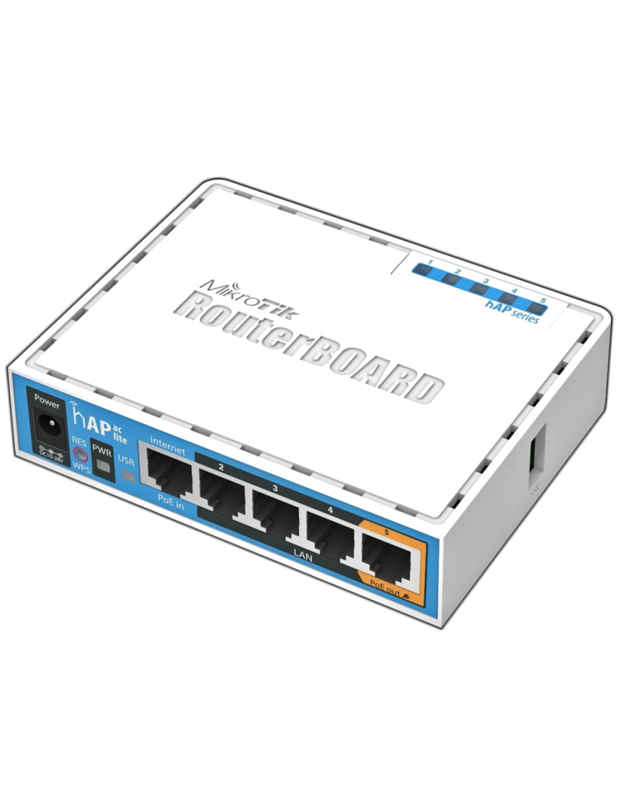 Mikrotik HAP ac lite 733 Mbit/s Blanco Energía sobre Ethernet (PoE)