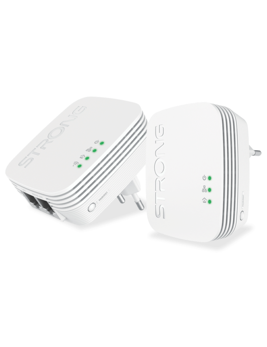 Strong POWERLWF600DUOMINI adaptador de red PowerLine 600 Mbit/s Ethernet Wifi Blanco 2 pieza(s)