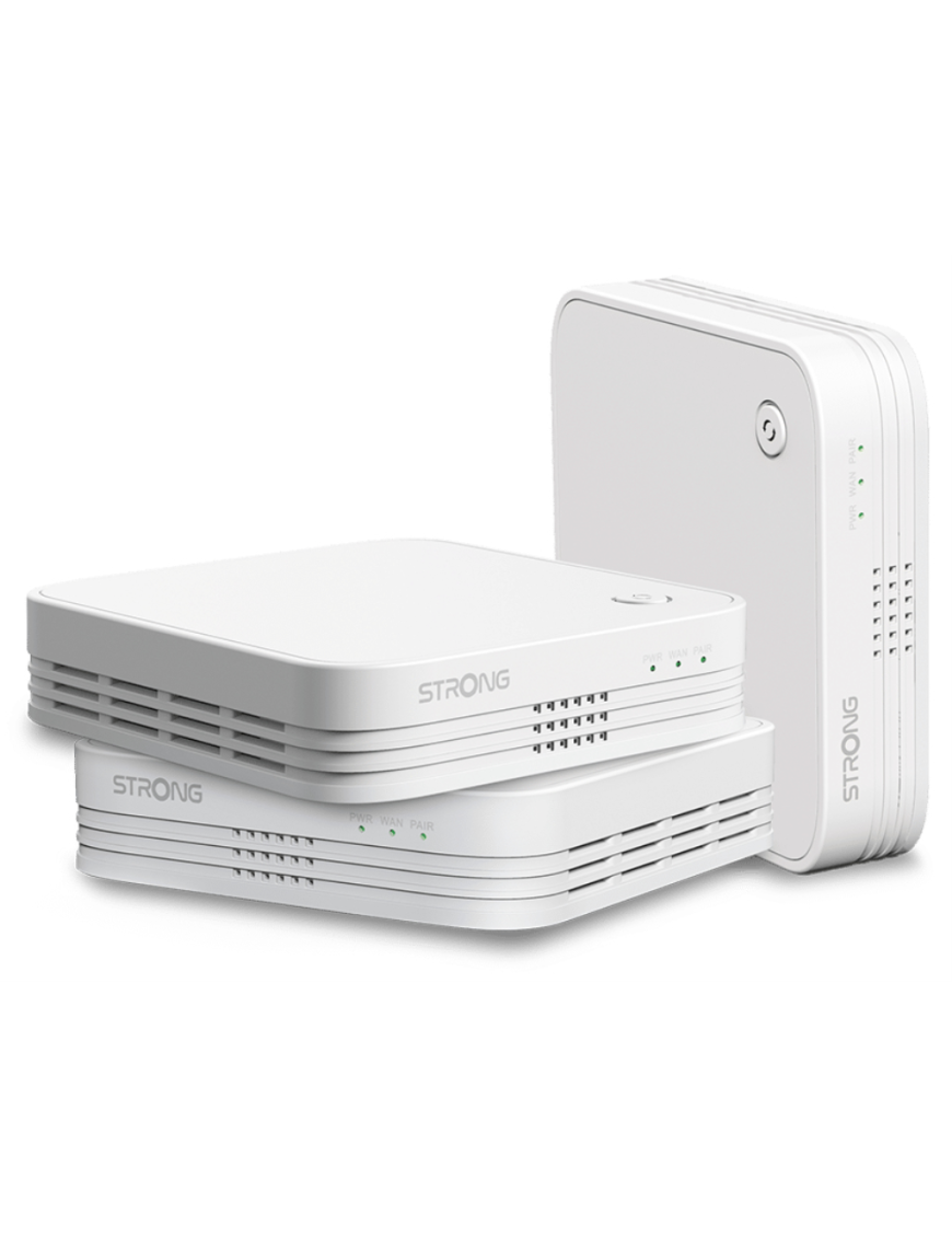 Strong WI-FI MESH HOME TRIO PACK 1200 Doble banda (2,4 GHz / 5 GHz) Wi-Fi 5 (802.11ac) Blanco 3 Interno