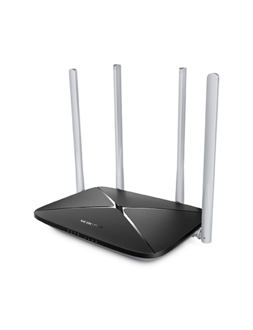 Mercusys AC12 router inalámbrico Ethernet rápido Doble banda (2,4 GHz / 5 GHz) Negro