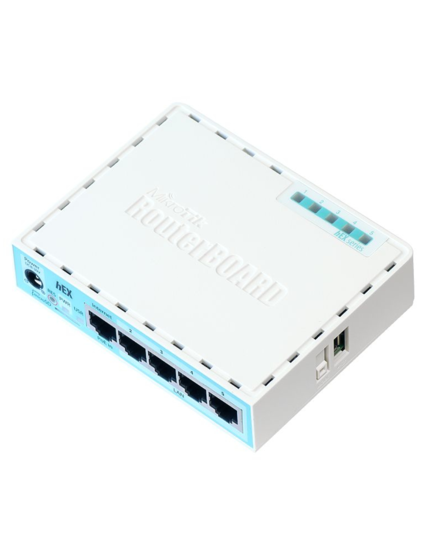 Mikrotik RB750GR3 router Gigabit Ethernet Turquesa, Blanco