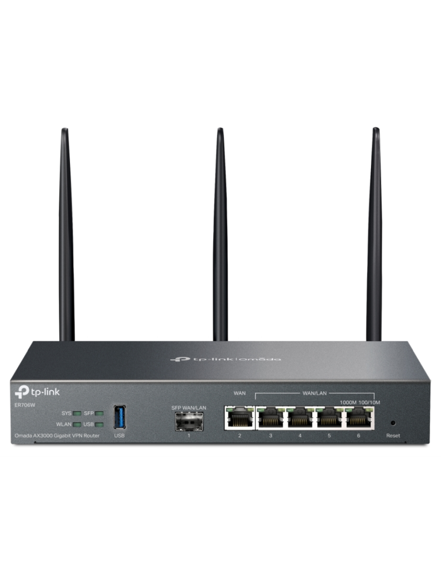 TP-Link Omada ER706W router inalámbrico Gigabit Ethernet Doble banda (2,4 GHz / 5 GHz) Negro