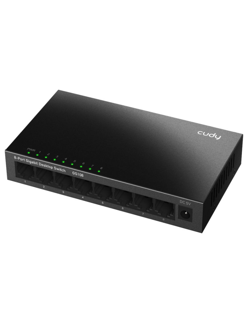 Cudy GS108 switch No administrado Gigabit Ethernet (10/100/1000) Negro