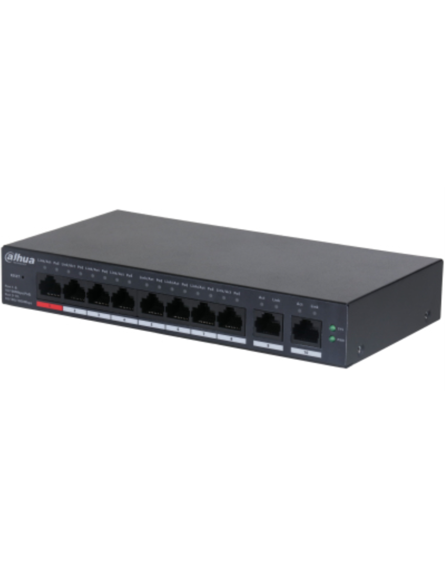 Dahua Technology DH-CS4010-8ET-110 switch Gestionado L2 Fast Ethernet (10/100) Energía sobre Ethernet (PoE) Negro