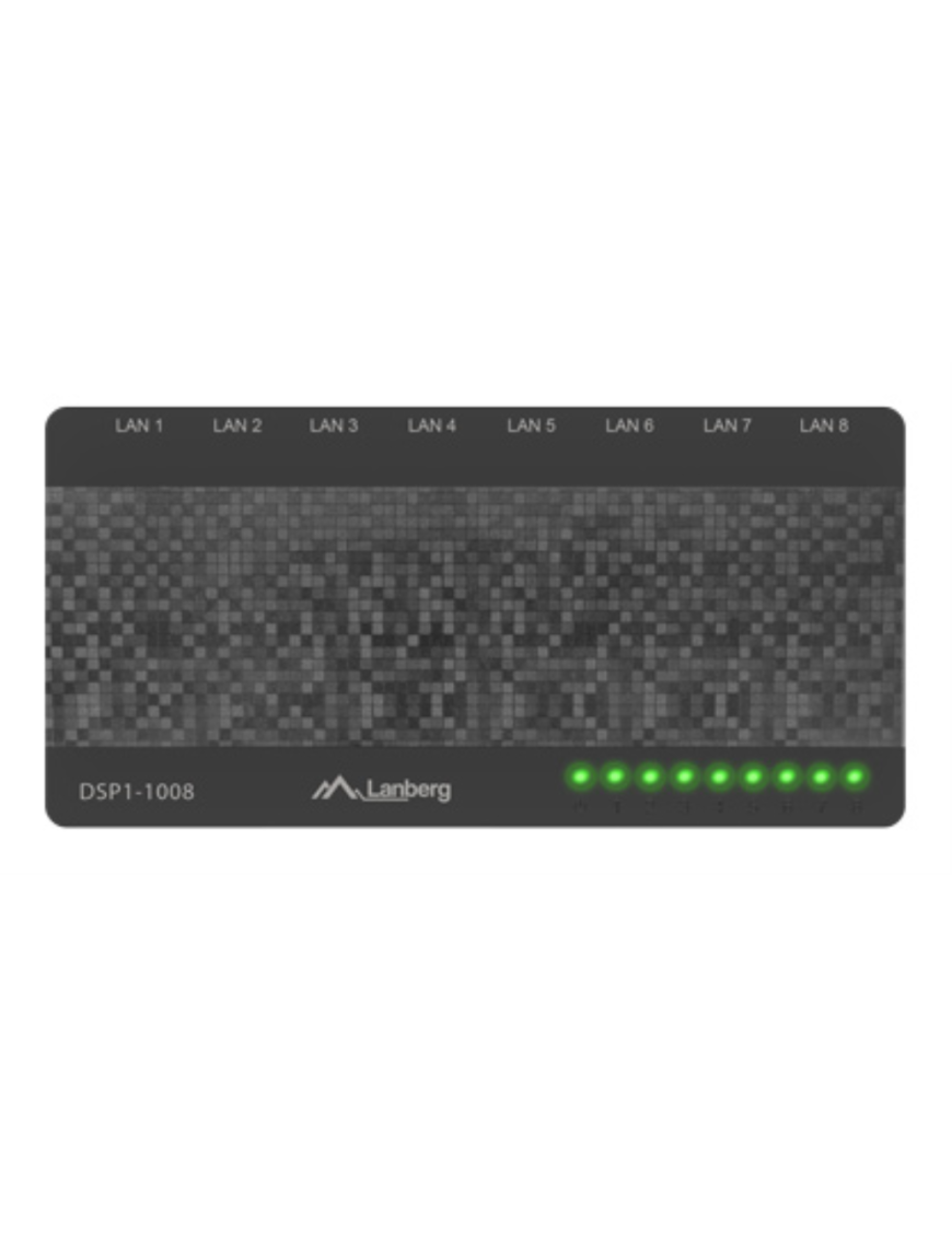 Lanberg DSP1-1008 switch No administrado Gigabit Ethernet (10/100/1000) Negro, Gris