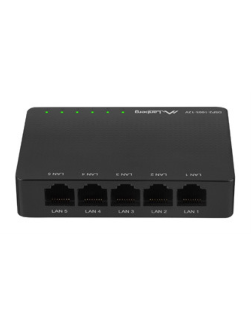 Lanberg DSP2-1005-12V switch No administrado Gigabit Ethernet (10/100/1000) Negro