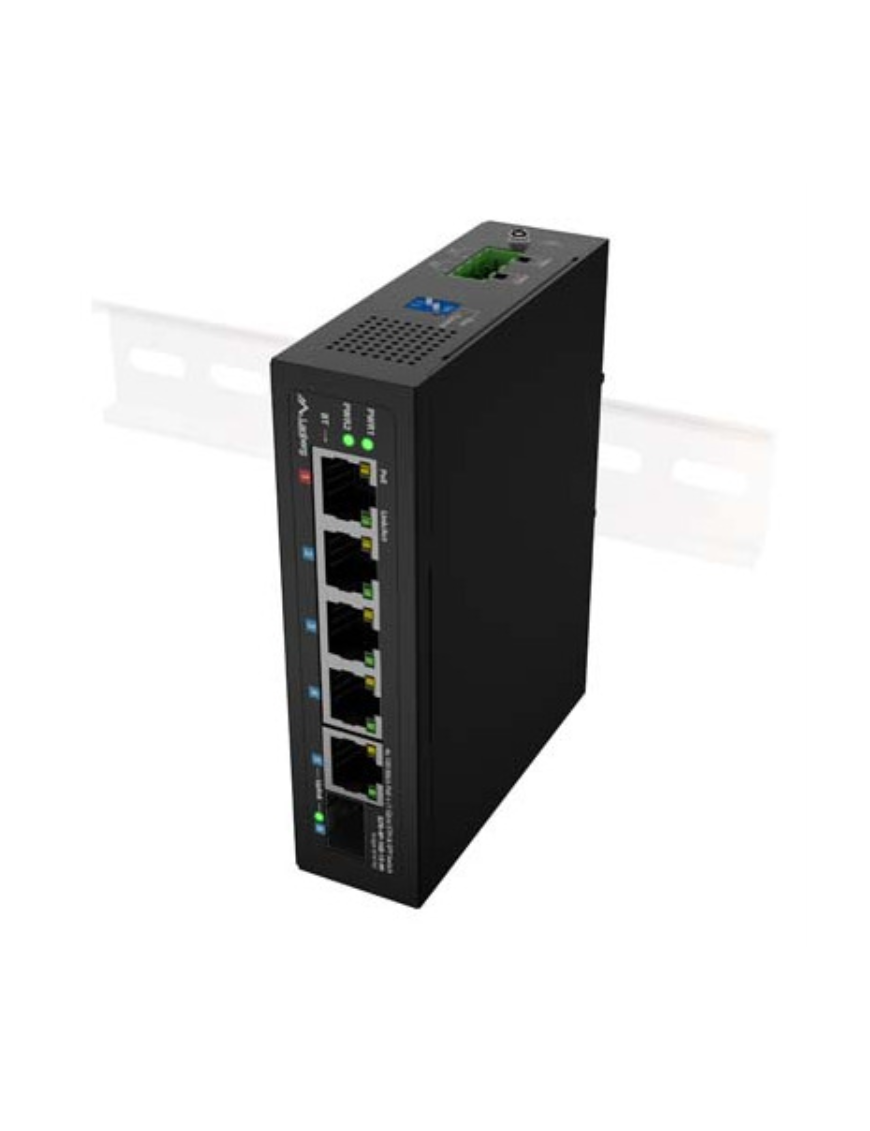 Lanberg ILFE-4P-1GE-1S-90 switch No administrado Fast Ethernet (10/100) Energía sobre Ethernet (PoE) 1U Negro