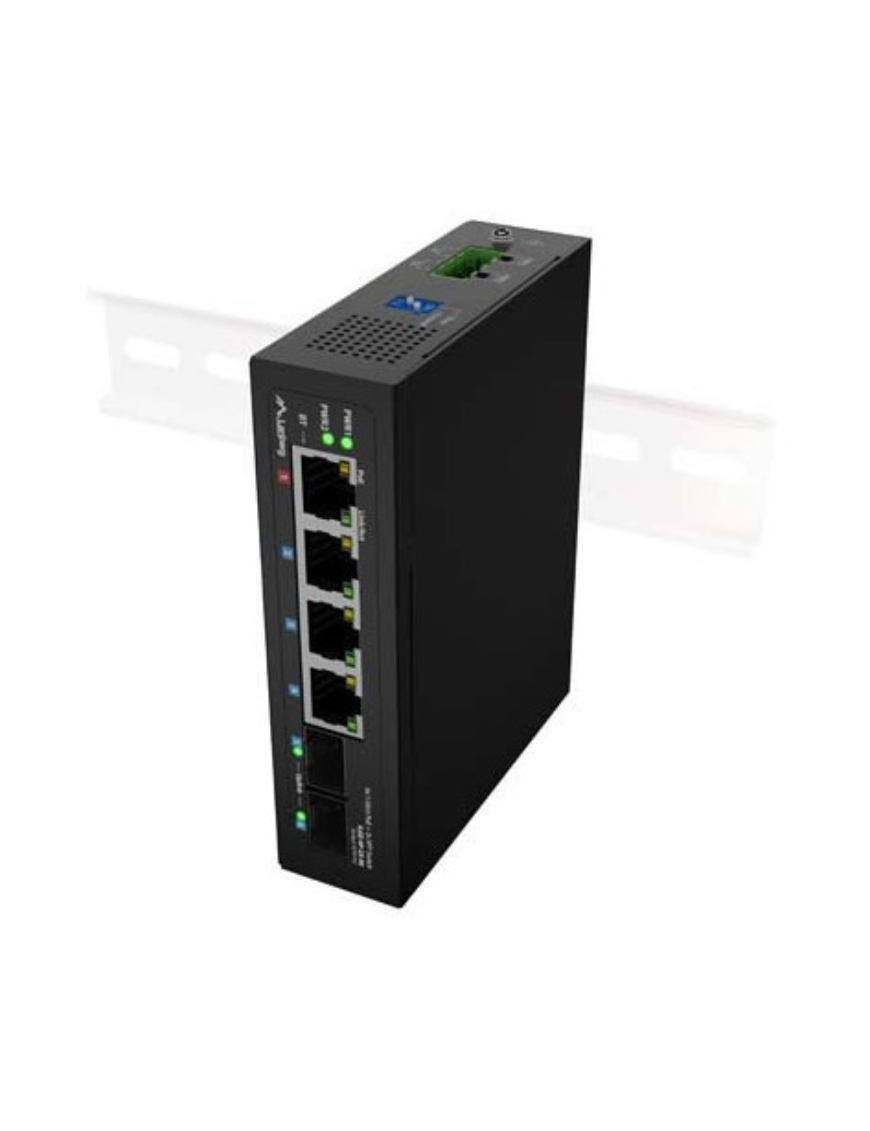 Lanberg ILGE-4P-2S-90 switch No administrado Fast Ethernet (10/100) Energía sobre Ethernet (PoE) 1U Negro