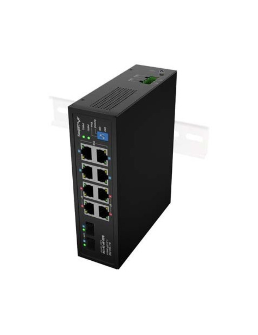 Lanberg ILGE-8P-2S-120 switch No administrado Fast Ethernet (10/100) Energía sobre Ethernet (PoE) 1U Negro