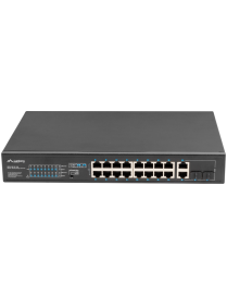Lanberg RSFE-16P-2C-150 switch No administrado Gigabit Ethernet (10/100/1000) Energía sobre Ethernet (PoE) 1U Negro