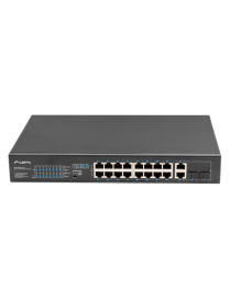 Lanberg RSFE-16P-2C-250 switch No administrado Gigabit Ethernet (10/100/1000) Energía sobre Ethernet (PoE) 1U Negro