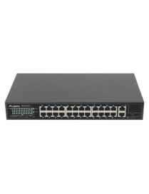 Lanberg RSFE-24P-2C-250 switch No administrado Gigabit Ethernet (10/100/1000) Energía sobre Ethernet (PoE) 1U Negro